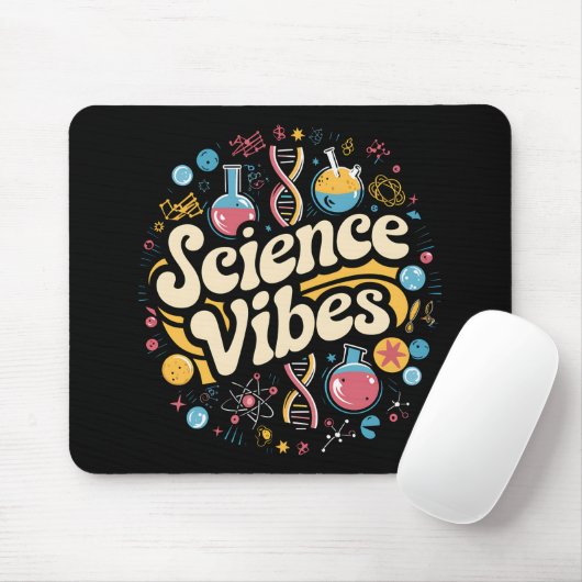 Science Vibes Groovy Eerste Dag Terug naar School Muismat (Met muis)