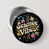 Science Vibes Groovy Eerste Dag Terug Naar School  Ronde Button 7,6 Cm (Voorkant /achterkant)