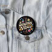 Science Vibes Groovy Eerste Dag Terug Naar School  Ronde Button 7,6 Cm (In situ)