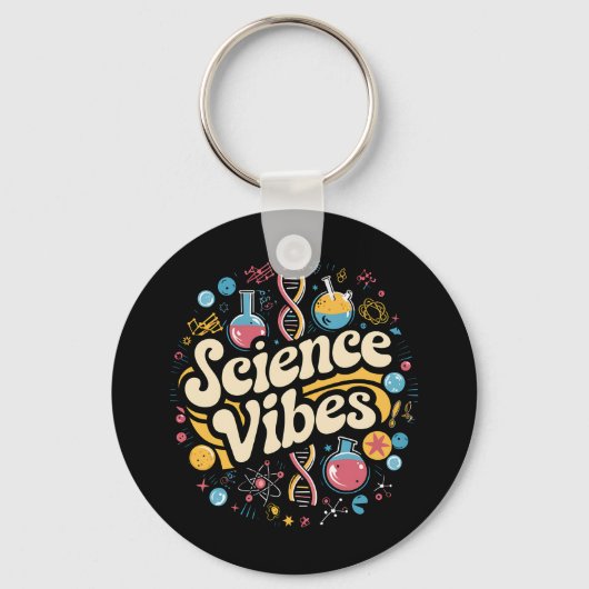 Science Vibes Groovy Eerste Dag Terug Naar School  Sleutelhanger (Voorkant)