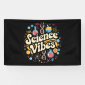 Science Vibes Groovy Eerste Dag Terug naar School Spandoek (Horizontaal)