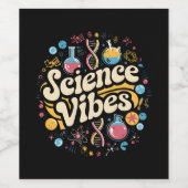Science Vibes Groovy Eerste Dag Terug Naar School Wijn Etiket (Enkel label)