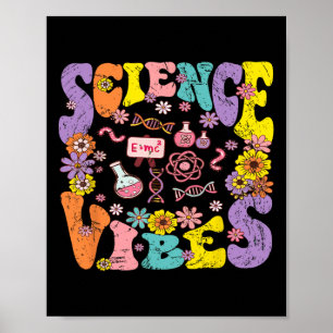 Science Vibes Retro 1e Dag Terug naar School Groo Poster