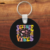 Science Vibes Retro 1e Dag Terug naar school Groo Sleutelhanger (Voorkant)