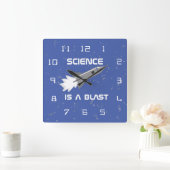 Science Wall Clock Science is een laatste Rocket P Vierkante Klok (Huis)