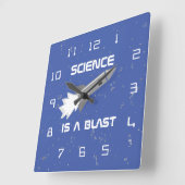 Science Wall Clock Science is een laatste Rocket P Vierkante Klok (Hoek)