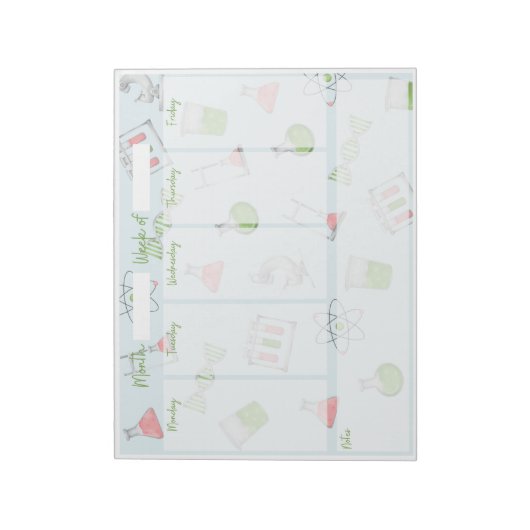 Science Weekly Desk Planner Notitieblok (Linkerzijde)