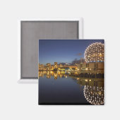 Science World en CBD weerspiegeld in False Creek, Magneet (Voorkant / Achterkant)