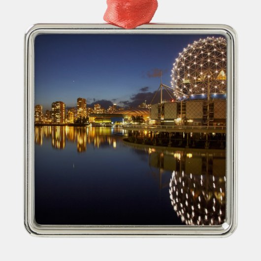 Science World en CBD weerspiegeld in False Creek, Metalen Ornament (Voorkant)