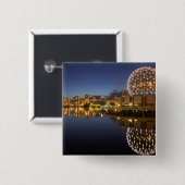 Science World en CBD weerspiegeld in False Creek, Vierkante Button 5,1 Cm (Voorkant /achterkant)