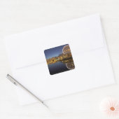 Science World en CBD weerspiegeld in False Creek, Vierkante Sticker (Envelop)