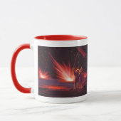 Sciencefiction Alien Rode Planeet Explosie uit het Mok (Links)