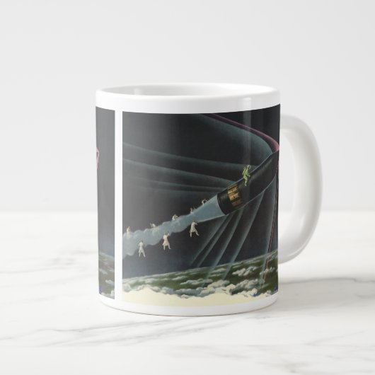  sciencefiction astronaut Riding Rocket Grote Koffiekop (Voorkant rechts)