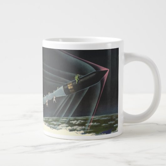  sciencefiction astronaut Riding Rocket Grote Koffiekop (Rechts)