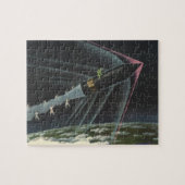  sciencefiction astronaut Riding Rocket Legpuzzel (Horizontaal)