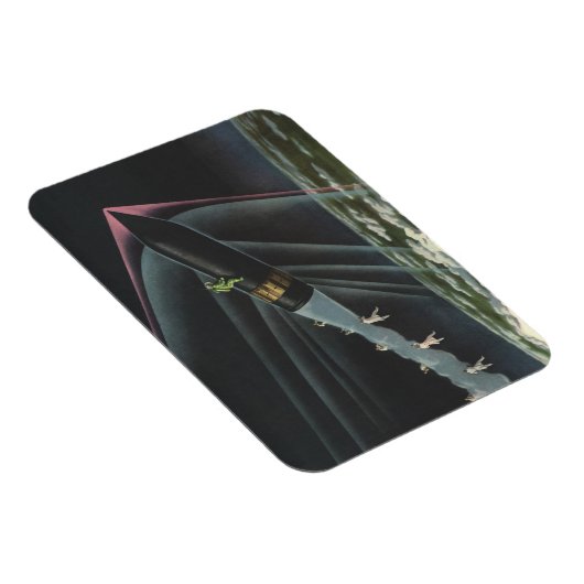 sciencefiction astronaut Riding Rocket Magneet (Rechterzijde)