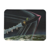  sciencefiction astronaut Riding Rocket Magneet (Horizontaal)