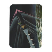 sciencefiction astronaut Riding Rocket Magneet (Verticaal)