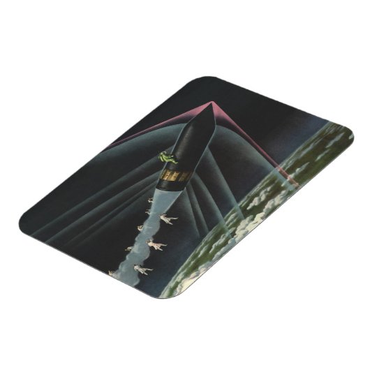  sciencefiction astronaut Riding Rocket Magneet (Linkerzijde)