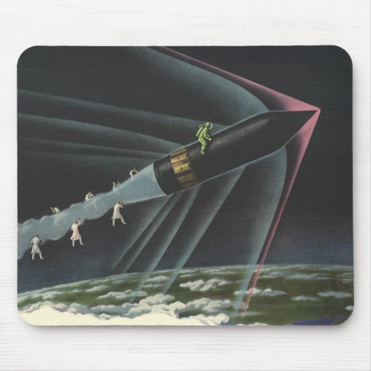  sciencefiction astronaut Riding Rocket Muismat (Voorkant)