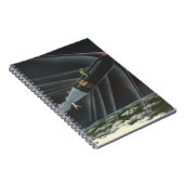  sciencefiction astronaut Riding Rocket Notitieboek (Rechterzijde)