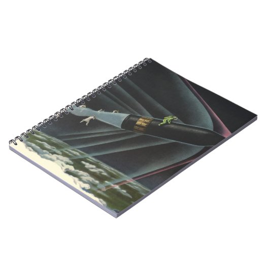  sciencefiction astronaut Riding Rocket Notitieboek (Linkerzijde)