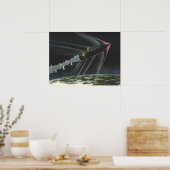 sciencefiction astronaut Riding Rocket Poster (Keuken)