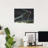 sciencefiction astronaut Riding Rocket Poster (Thuiskantoor)