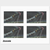  sciencefiction astronaut Riding Rocket Rechthoekige Sticker (Vel)