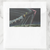  sciencefiction astronaut Riding Rocket Rechthoekige Sticker (Tas)