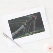  sciencefiction astronaut Riding Rocket Rechthoekige Sticker (Envelop)