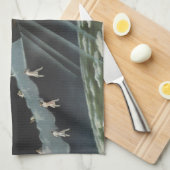  sciencefiction astronaut Riding Rocket Theedoek (Quarter Fold)