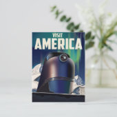 Sciencefiction Bezoek amerika reisposter Briefkaart (Staand voorkant)