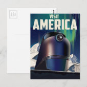 Sciencefiction Bezoek amerika reisposter Briefkaart (Voorkant / Achterkant)