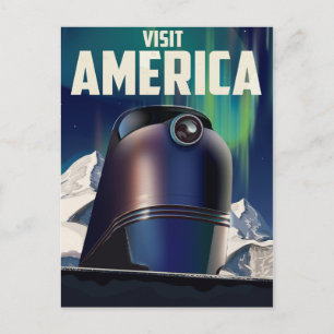Sciencefiction Bezoek amerika reisposter Briefkaart