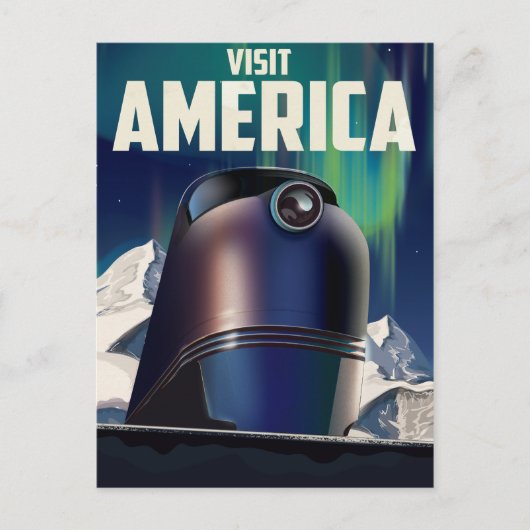 Sciencefiction Bezoek amerika reisposter Briefkaart (Voorkant)