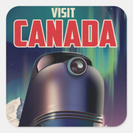 Sciencefiction Bezoek Canada-reisposter Vierkante Sticker