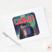 Sciencefiction Bezoek Canada-reisposter Vierkante Sticker (Envelop)