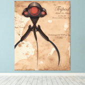 Sciencefiction Buitenaardse Driepoot Aanval! Canvas Afdruk (Insitu (Houten vloer))