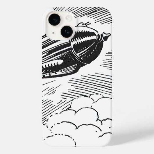 Sciencefiction-ruimteschip uit het verleden met ra Case-Mate iPhone case (Achterkant)