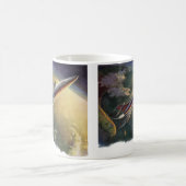 Sciencefiction-ruimteschip-vliegtuig Aarde vintage Koffiemok (Center)