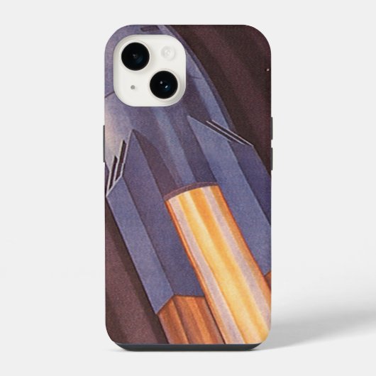 Sciencefiction-ruimteschipraketten uit het verlede iPhone hoesje (Achterkant)