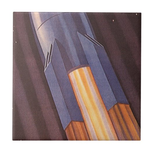 Sciencefiction-ruimteschipraketten uit het verlede tegeltje (Voorkant)