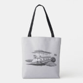 Sciencefiction-stoomtijdperk luchtschip Eclipse ui Tote Bag (Achterkant)