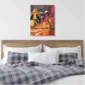 Sciencefiction uit de oude doos: futuristische sta canvas afdruk (Insitu (Slaapkamer))