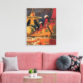 Sciencefiction uit de oude doos: futuristische sta canvas afdruk (Insitu (Woonkamer))