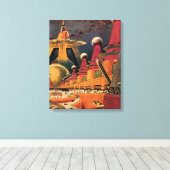Sciencefiction uit de oude doos: futuristische sta canvas afdruk (Insitu (Houten vloer))