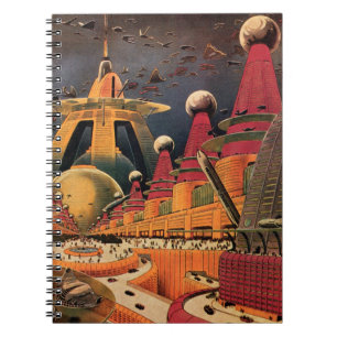 Sciencefiction uit de oude doos: futuristische sta notitieboek