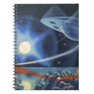 Sciencefiction uit het verleden: blauwe planeet me notitieboek