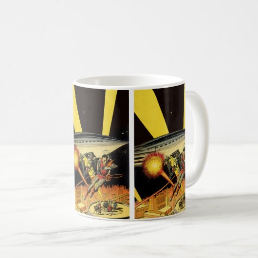 Sciencefiction uit het verleden, buitenaardse weze koffiemok (Voorkant rechts)